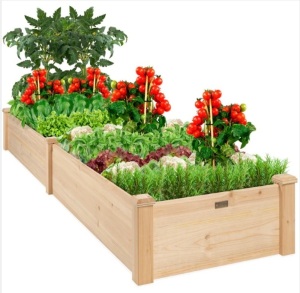 Wooden Raised Garden Bed Planter for Garden, Lawn, Yard - 8x2ft