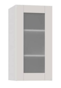 Shaker Assembled 15x30x14 in. Wall Cabinet with Frosted Glass Door in Vanilla White - Appears New 