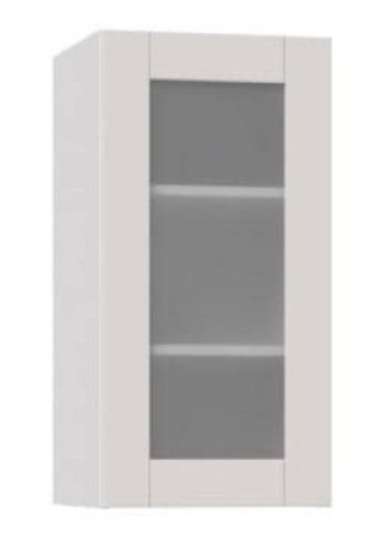 Shaker Assembled 15x30x14 in. Wall Cabinet with Frosted Glass Door in Vanilla White - Appears New&nbsp;