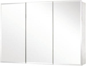 Pegasus SP4588 26" x 48" Tri-View Beveled Mirror Medicine Cabinet, Clear - E-Comm Return, Appears New  