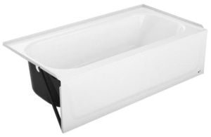 Bootz Industries Maui Plus 60" Left Drain Rectangular Alcove Soaking Bathtub in White - Appears New 