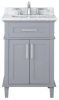 Sonoma 24" x 20.25" Vanity in Pebble Grey with Carrara Marble Top with White Sink - Appears New 