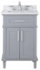 Sonoma 24"&nbsp;x 20.25" Vanity in Pebble Grey with Carrara Marble Top with White Sink - Appears New&nbsp;