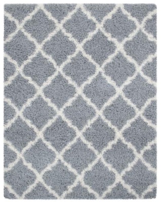 Ottomanson Ultimate Shag Contemporary Moroccan Grey 5 ft. x 7 ft. Trellis Area Rug - Appears New 
