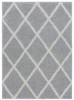 Well Woven Madison Shag Cole Modern Tribal Light Grey 3 ft. 11 in. x 5 ft. 3 in. Thick Soft Area Rug - Appears New 