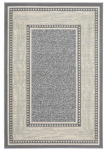 Ottomanson Ottohome Collection Contemporary Bordered Design Gray 3'3" x 5' Non-Slip Rubber Back Area Rug - Appears New 