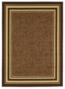 Ottomanson Ottohome Collection Contemporary Bordered Design Brown 8'2" x 9'10" Area Rug - Appears New 