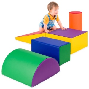 5-Piece Kids Climb & Crawl Soft Foam Shapes Structure Playset 