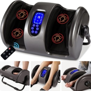 Reflexology Shiatsu Foot Massager w/ High-Intensity Rollers, Remote Control 