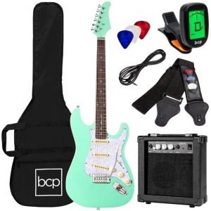 Beginner Electric Guitar Kit w/ Case, 10W Amp, Tremolo Bar - 39in