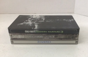 Lot of 3 Xbox 360 Steelbook Games, Call of Duty MW3, Mass Effect 3 in a Gears of War Steelbook, and Deadrising 2 Zombrex Edition, E-Commerce Return