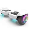 Hoverboard 6.5" Two-Wheel Self Balancing Electric Scooter with LED Light, White - Appears New 