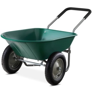 Dual-Wheel Wheelbarrow Garden Cart 