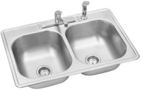 Elkay Swift Install All-in-One Drop-In Stainless Steel 33 in. 4-Hole Double Bowl Kitchen Sink - Appears New&nbsp;&nbsp;