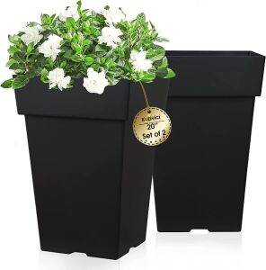 Set of (2) Kubvici 20" Tall Indoor/Outdoor Planters