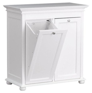 Hampton Harbor 35 in. Double Tilt-Out Hamper in White - Appears New 