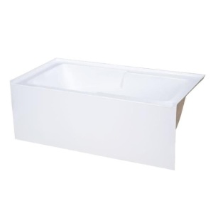 Swiss Madison Voltaire 30-in W x 54-in L Glossy White Acrylic Rectangular Left Drain Alcove Soaking Bathtub - Appears New 