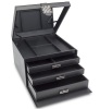 Glenor Co Makeup Organizer - Extra Large Exquisite Case w Modern Closure, 4 Drawer Trays & Full Mirror, Appears New