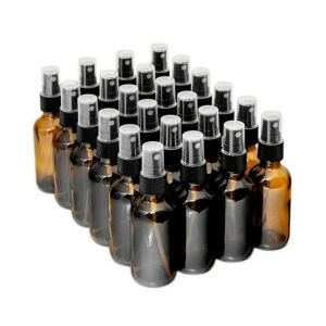 The Bottle Depot 2 oz Amber Glass Bottles with Spray, 24 Pc