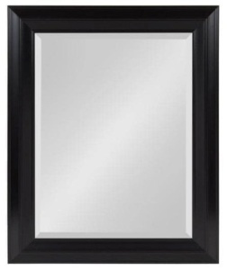 Medium Rectangle Black Beveled Glass Contemporary Mirror 29.63" x 23.63" - Appears New