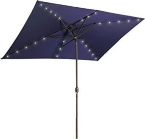 Aok Garden 6.5' × 10' Patio Umbrella with Push Button Tilt and Sturdy Aluminum Ribs 