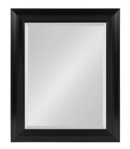 Medium Rectangle Black Beveled Glass Contemporary Mirror 29.63" x 23.63" - Appears New 