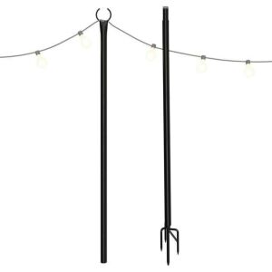 Holiday Styling Outdoor String Light Pole with Hooks for Hanging String Lights