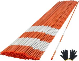 YOHEER Driveway Markers, 32 PCS 5/16" Snow Poles with White Reflective Film 