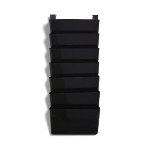 Lot of (2) TRU RED Unbreakable 7-Pocket Plastic Letter Wall File Black 