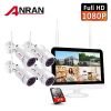 ANRAN 1080P HD Home Wireless Security Camera System Outdoor 8CH 1TB w/12"LCD NVR