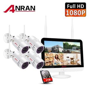 ANRAN 1080P HD Home Wireless Security Camera System Outdoor 8CH 1TB w/12"LCD NVR