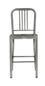 Kipling Gunmetal Gray Metal Counter Stool with Back - E-Comm Return, Missing Hardware