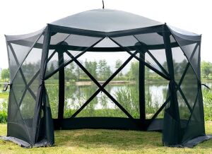 EVER ADVANCED Pop Up Gazebo Screen House Tent with Netting 