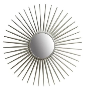 Pinnacle Medium Sunburst Silver Contemporary Mirror 36" - Appears New