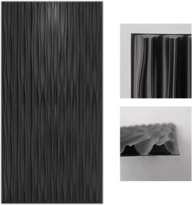 Art3d Black Large PVC 3D Wall Panels, Drop Ceiling Tile 2x4, Pack of 6, 47.2"×23.6" 