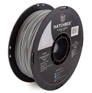 HATCHBOX PLA 3D Printer Filament, Dimensional Accuracy +/- 0.03 mm, 1 kg Spool, 1.75 mm, Gray, E-Commerce Return