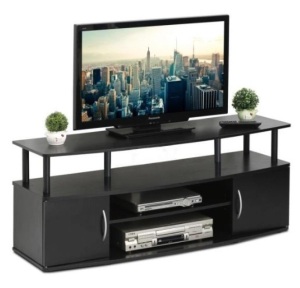 Furinno JAYA 47" Blackwood Particle Board TV Stand Fits TVs Up to 50" with Cable Management - E-Comm Return, Appears New 