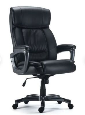 Staples Lockland Ergonomic Leather Managers Big & Tall Chair, 400 lb. Capacity, Black