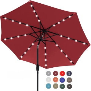 ABCCANOPY 9' LED Solar Umbrella 