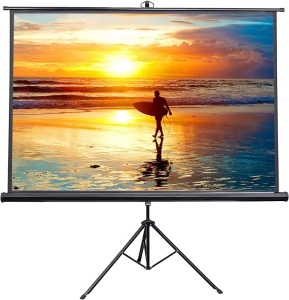 VIVO 100 inch Portable Indoor Outdoor Projector Screen, HD 4:3 Projection, 4K 3D 1080P HD Pull Up Foldable Stand Tripod  