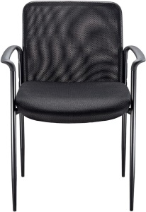 STAPLES Roaken Mesh Guest Chair with Arms, Black  