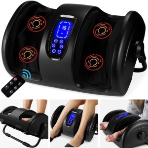 Reflexology Shiatsu Foot Massager w/ High-Intensity Rollers, Remote Control 