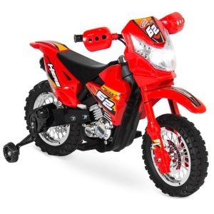 6V Kids Electric Ride-On Motorcycle Toy w/ Training Wheels, Lights, Music 