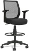 Union & Scale Essentials Mesh Back Fabric Drafting Stool, Black  