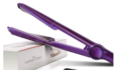 Flat Iron for Hair-Ceramic Hair Straightener and Curler 2 in 1 Inch Multi-Styler with Twist & Curl Technology, Color Care Protection, Purple, Appears New