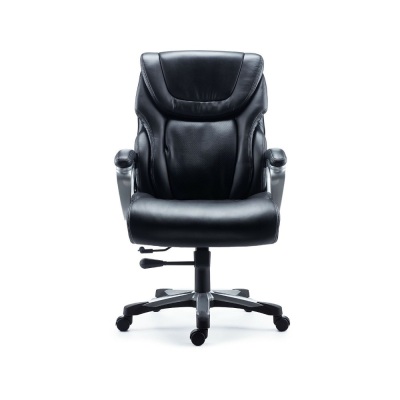 Staples Denaly Bonded Leather Big & Tall Managers Chair Black  