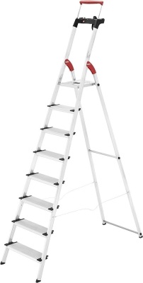 Hailo 8030-827 XXR Comfortline 8Step Folding Lightweight Aluminum Platform Step Ladder, Silver  