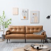 Vonanda Faux Leather 3 Seater Sofa, Caramel