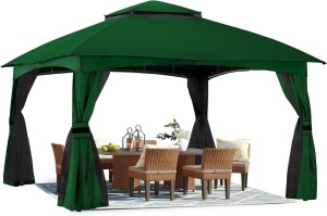 ABCCANOPY 10x12 Outdoor Patio Gazebo with Mosquito Netting, Forest Green 