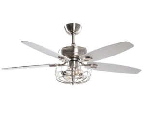 Parrot Uncle Kyla 52" Indoor Chrome Downrod Ceiling Fan with Light and Remote Control - Appears New